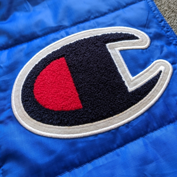 🔥 CHAMPION x SUPREME Puffy Blue Vest MEDIUM - Picture 3 of 8